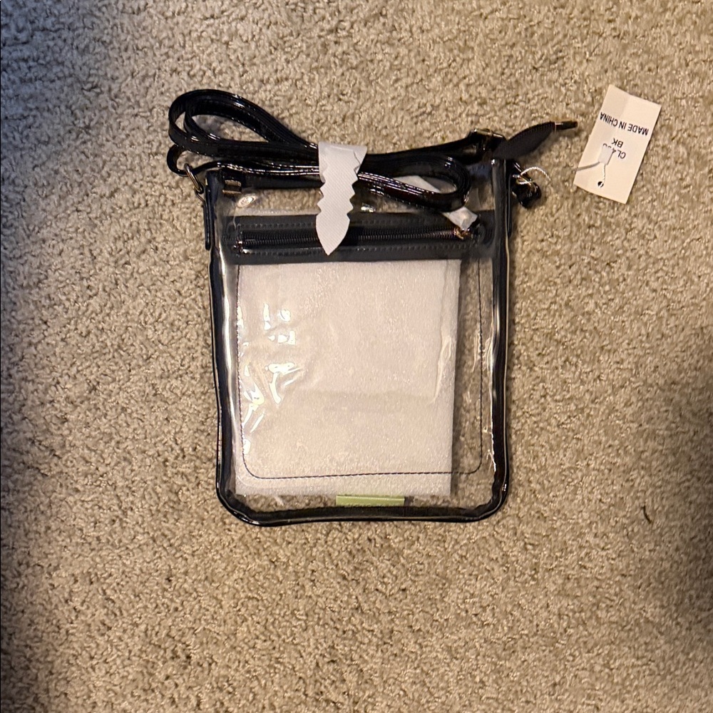 Clear Crossbody Bag with Black Trim